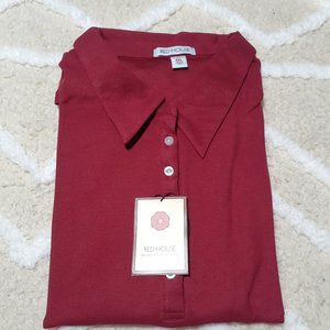 Red House Dark Red Mens 3XL Short Sleeved Casual Sporty Polo NWT